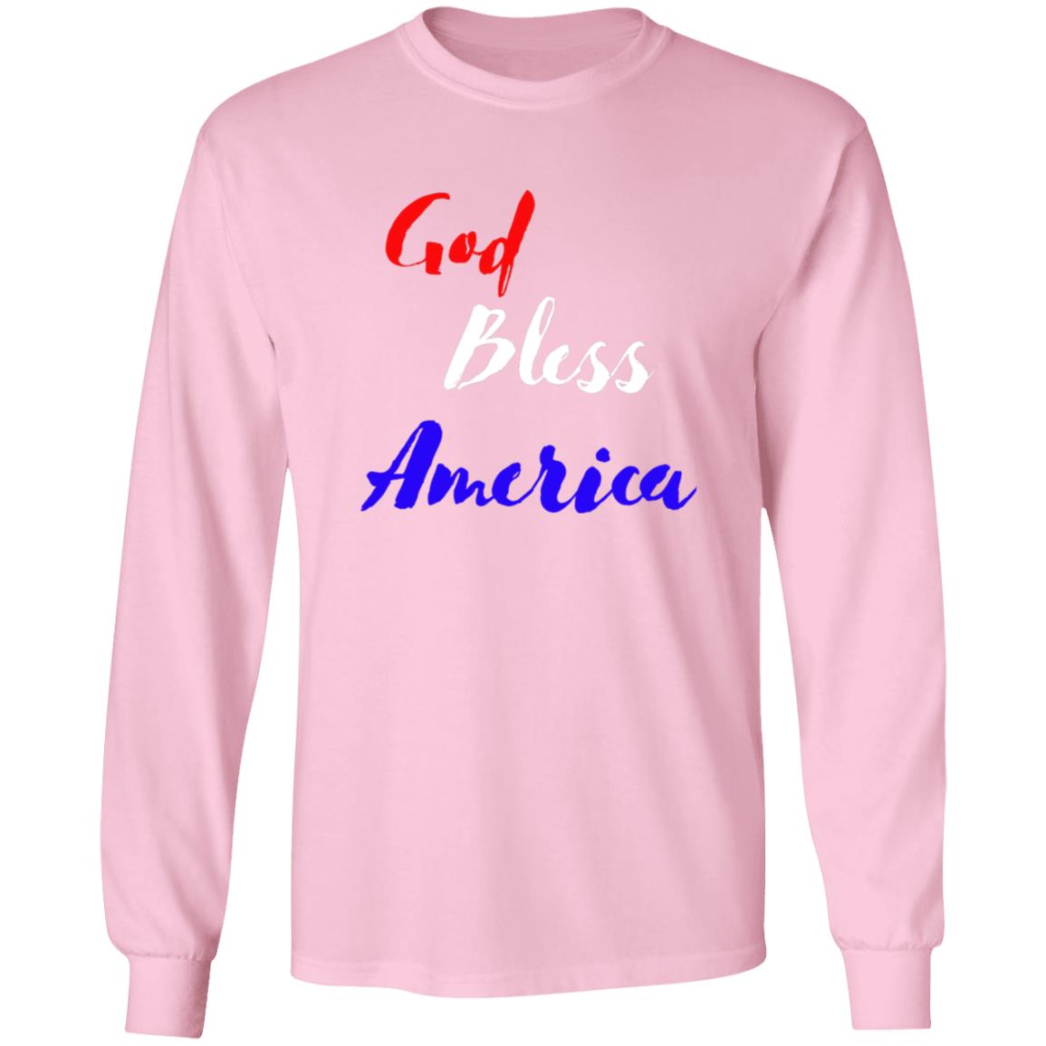 God bless America red white blue CLOSEOUT - G240 LS Ultra Cotton T-Shirt