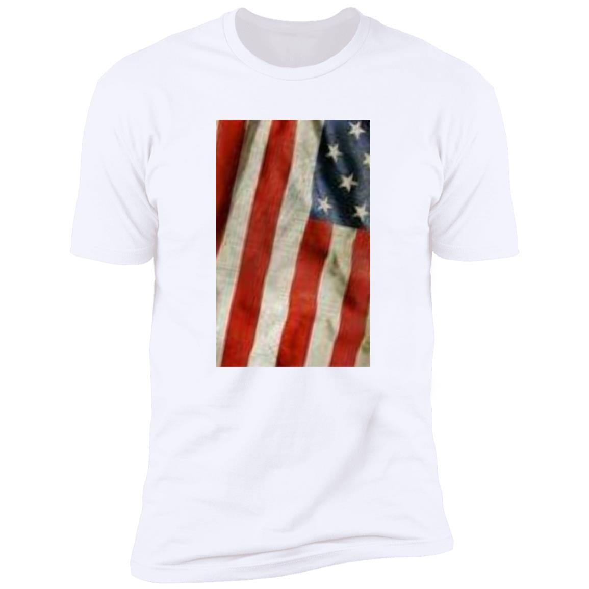 American Flag -- Distressed & Waving -- Premium Short Sleeve T-Shirt