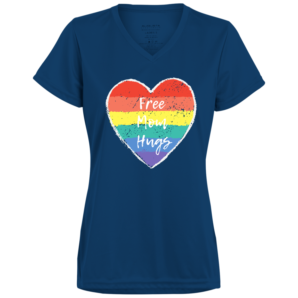 Free Mom Hug -- Ladies’ Moisture-Wicking V-Neck Tee