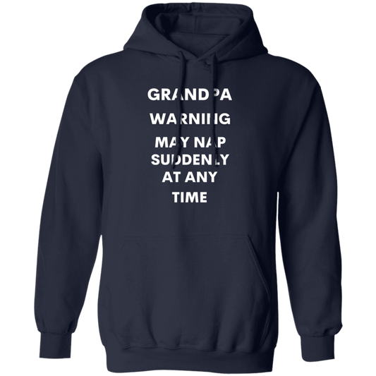 Grandpa naps white G185 Pullover Hoodie