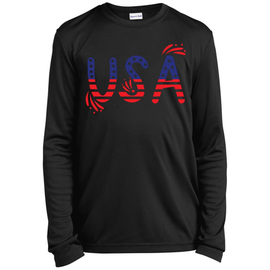 Flag USA CLOSEOUT - YST350LS Youth Long Sleeve Performance Tee