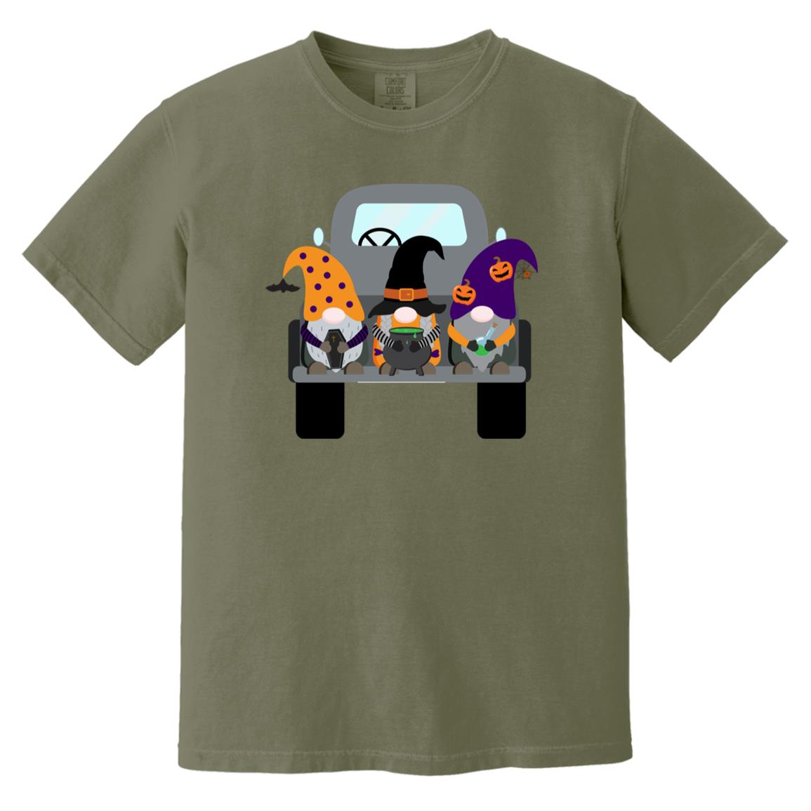 Halloween Gnomes in a Truck CC1717 Heavyweight Garment-Dyed T-Shirt