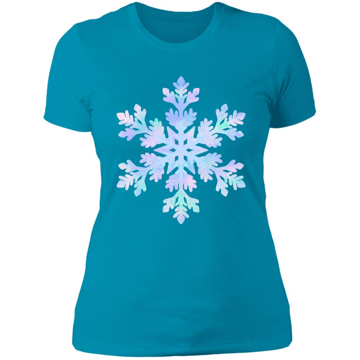 Snowflake blue and purple --  Ladies' Boyfriend T-Shirt