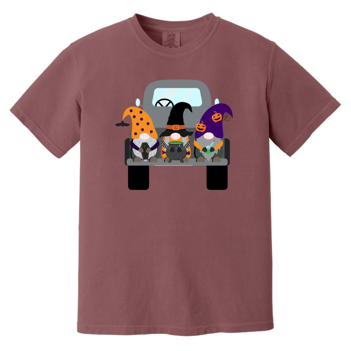 Halloween Gnomes in a Truck CC1717 Heavyweight Garment-Dyed T-Shirt