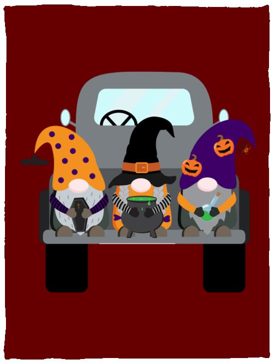 Halloween Gnomes in a Truck VPS Cozy Plush Fleece Blanket - 30x40