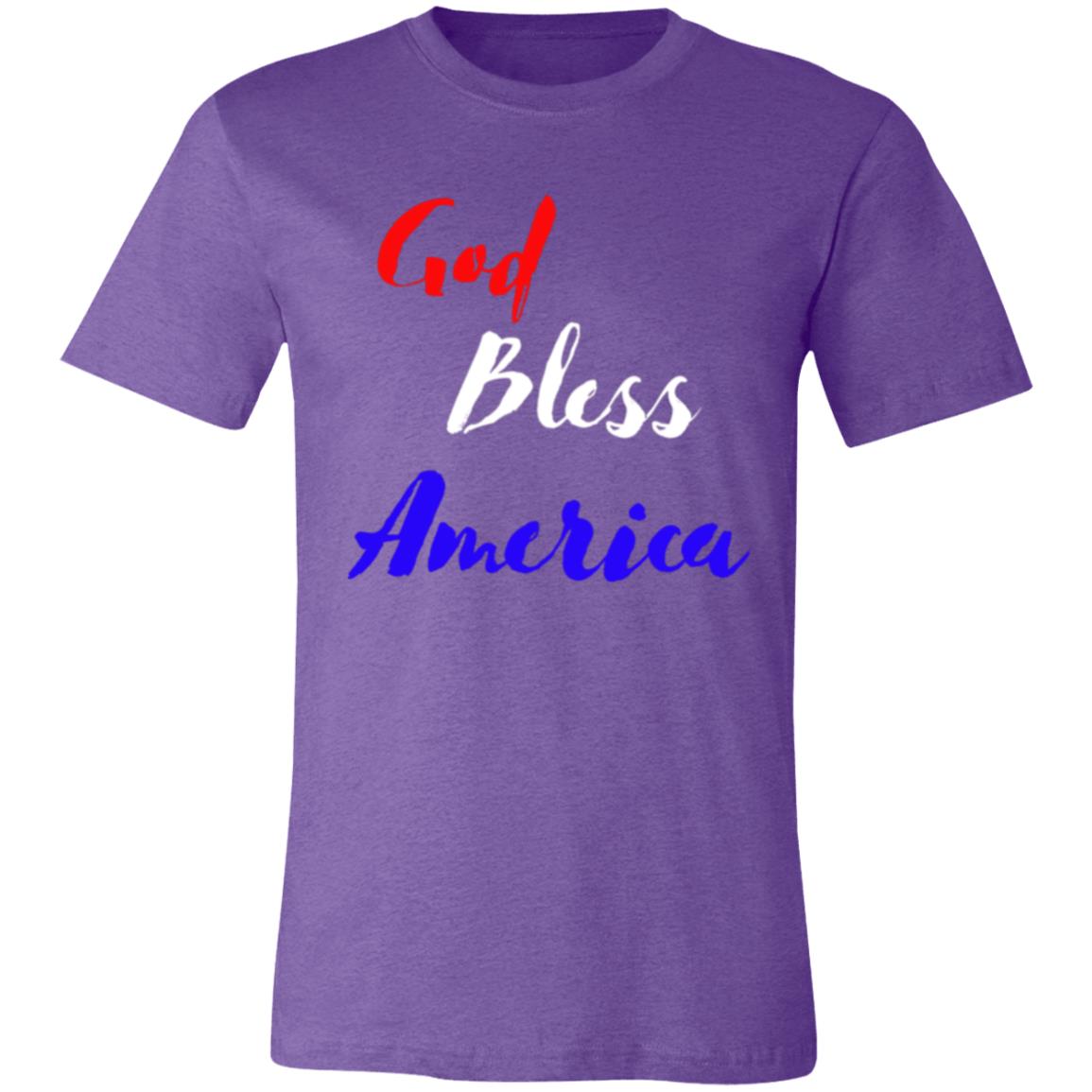 God bless America red white blue 3001C Unisex Jersey Short-Sleeve T-Shirt