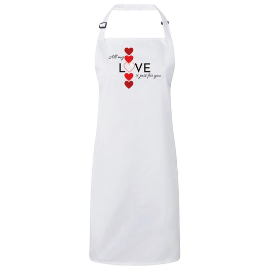 Elegant red hearts no background black t-shirt RP150 Sustainable Unisex Bib Apron