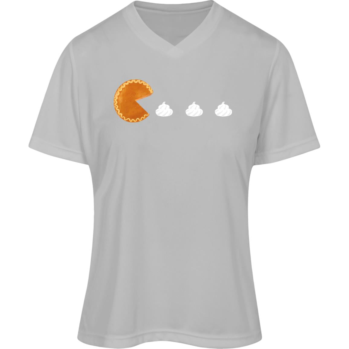 Pumpkin Pac Man -- Team 365 Womens Zone Tee