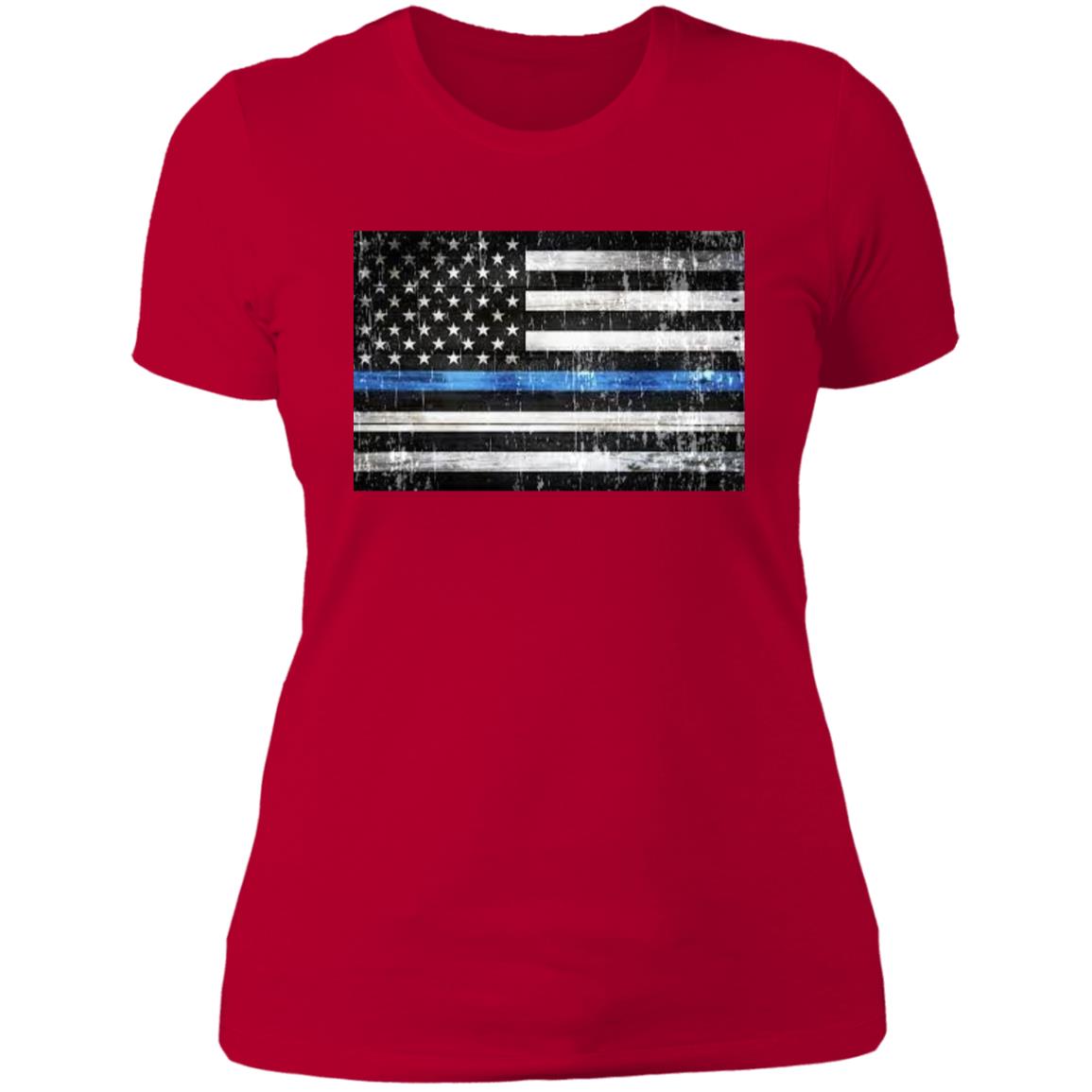 American Flag -- Police -- Ladies' Boyfriend T-Shirt