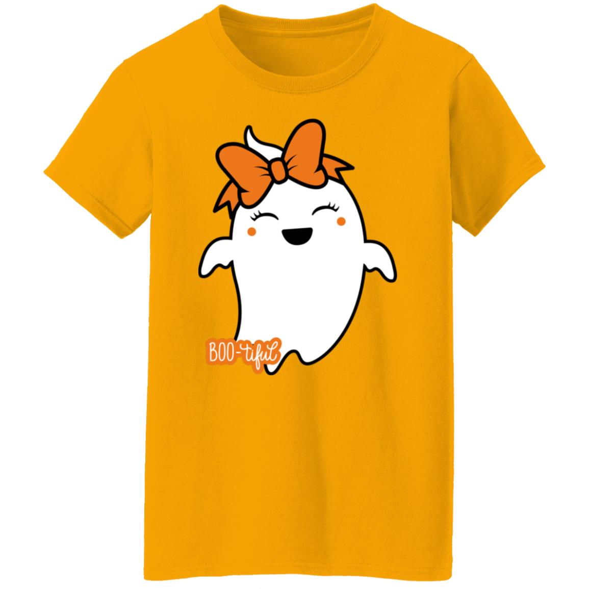 Boo-tiful Ghost with Bow G500L Ladies' 5.3 oz. T-Shirt