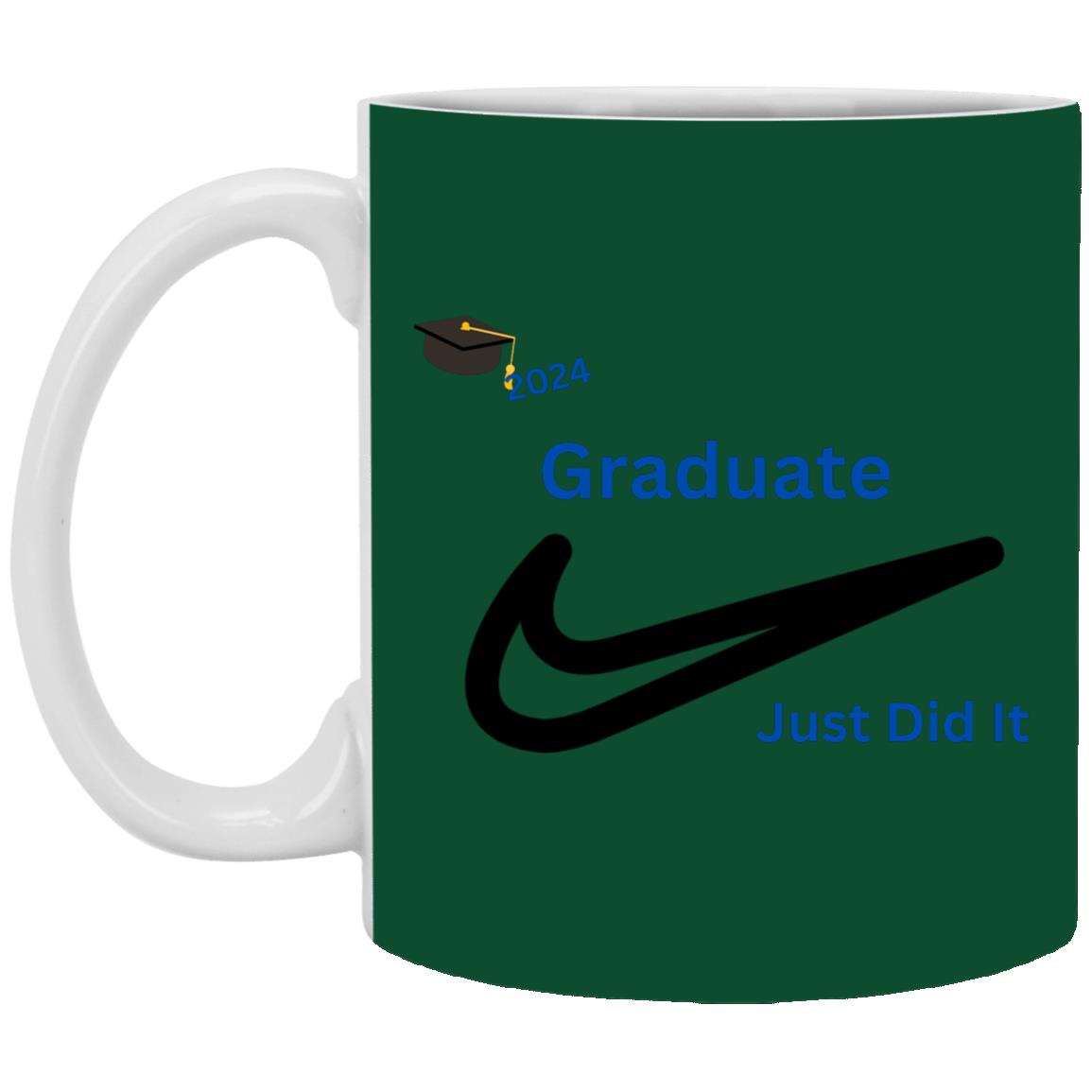 White Mug with a Splash of Color 11oz -- Graduation Nike 2024