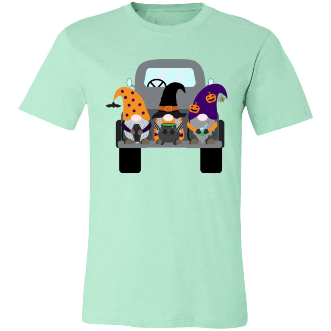 Halloween Gnomes in a Truck 3001C Unisex Jersey Short-Sleeve T-Shirt