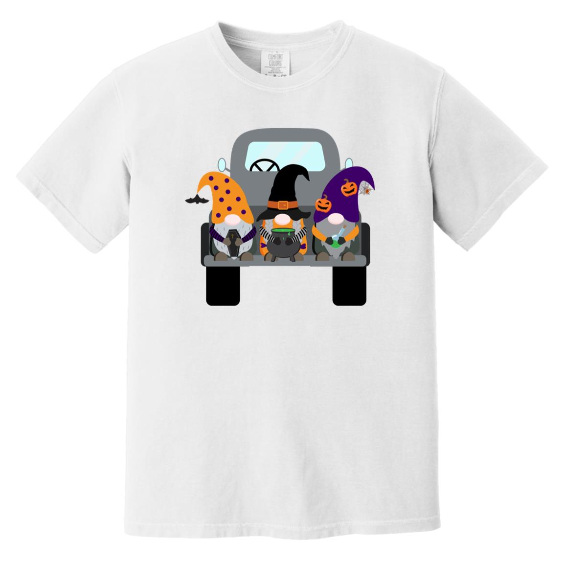 Halloween Gnomes in a Truck CC1717 Heavyweight Garment-Dyed T-Shirt