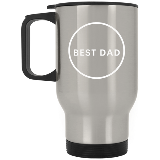 Best Dad -- Silver Stainless Travel Mug