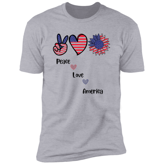 Premium Short Sleeve T-Shirt -- Peace Love America