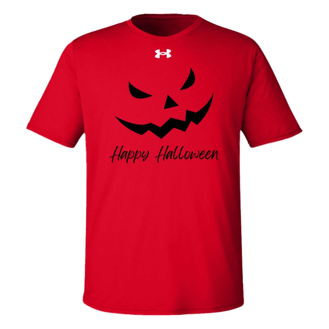 Scary Jack O Lantern Face -- Under Armour Team Tech Tee