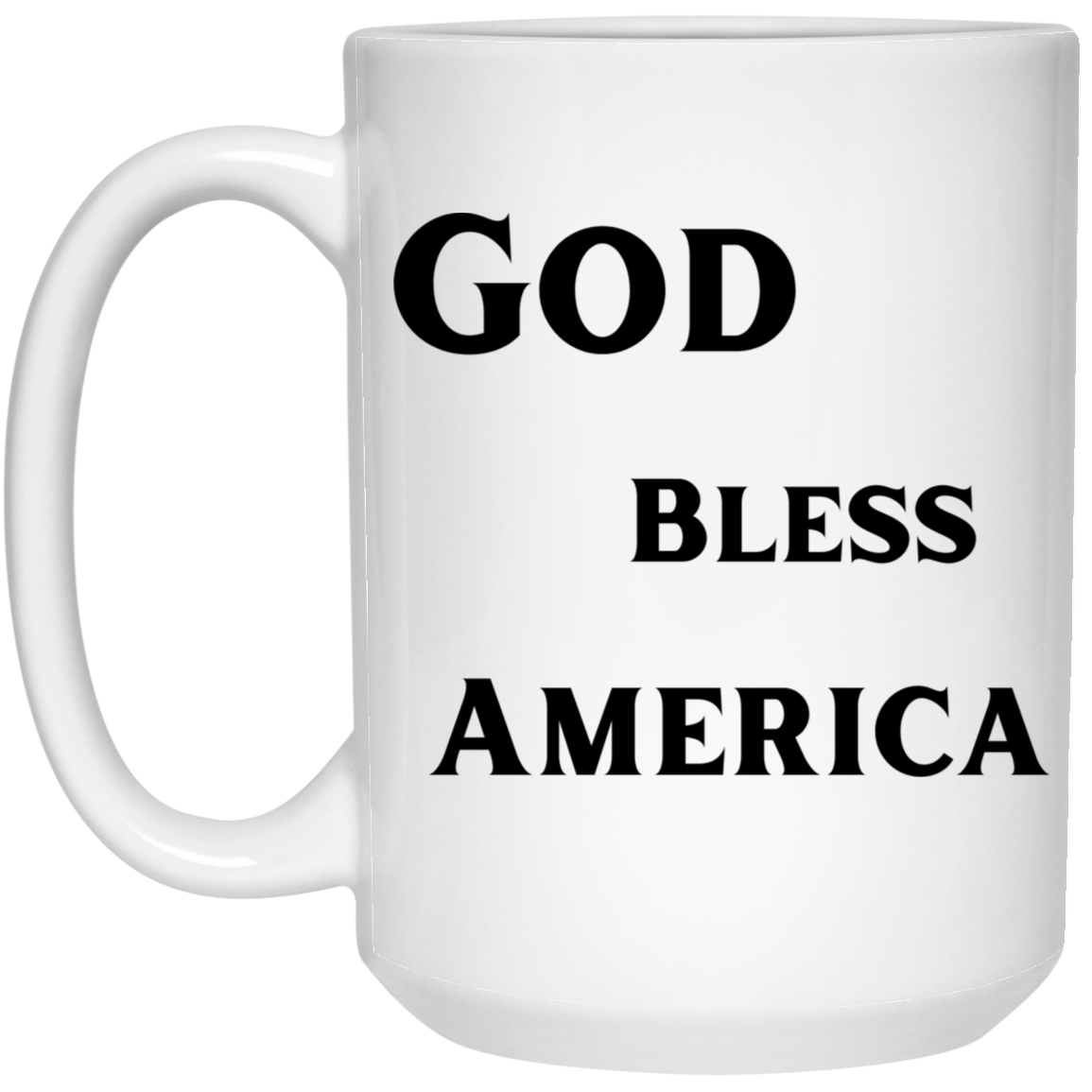 God Bless America Black (1) 21504 15 oz. White Mug