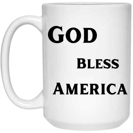 God Bless America Black (1) 21504 15 oz. White Mug