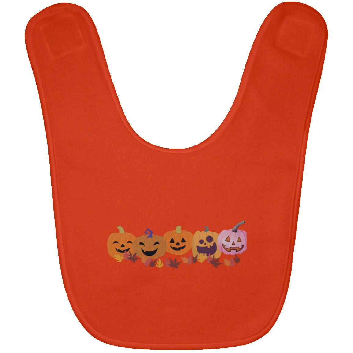 Jack 0 Lanterns in a Row -- Baby Bib