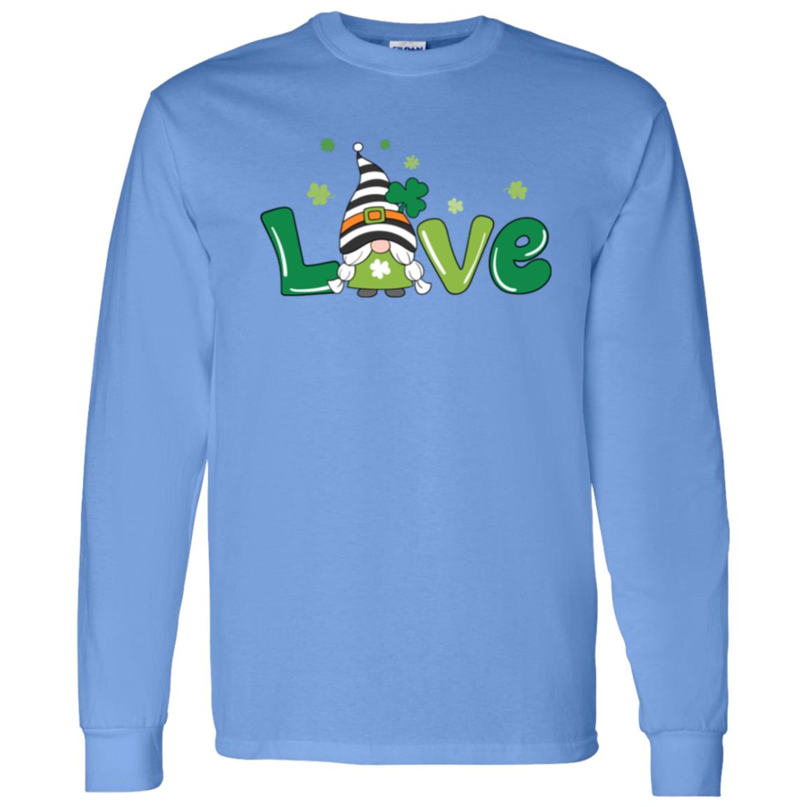 clover love gnome G540 LS T-Shirt 5.3 oz.