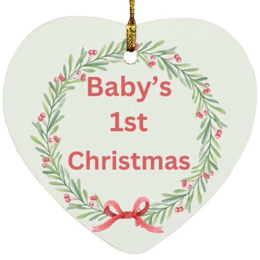 Baby’s 1st Wreath Christmas ornament -- Heart Ornament