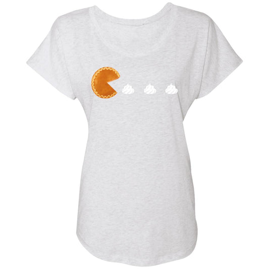 Pumpkin Pac Man -- Ladies' Triblend Dolman Sleeve