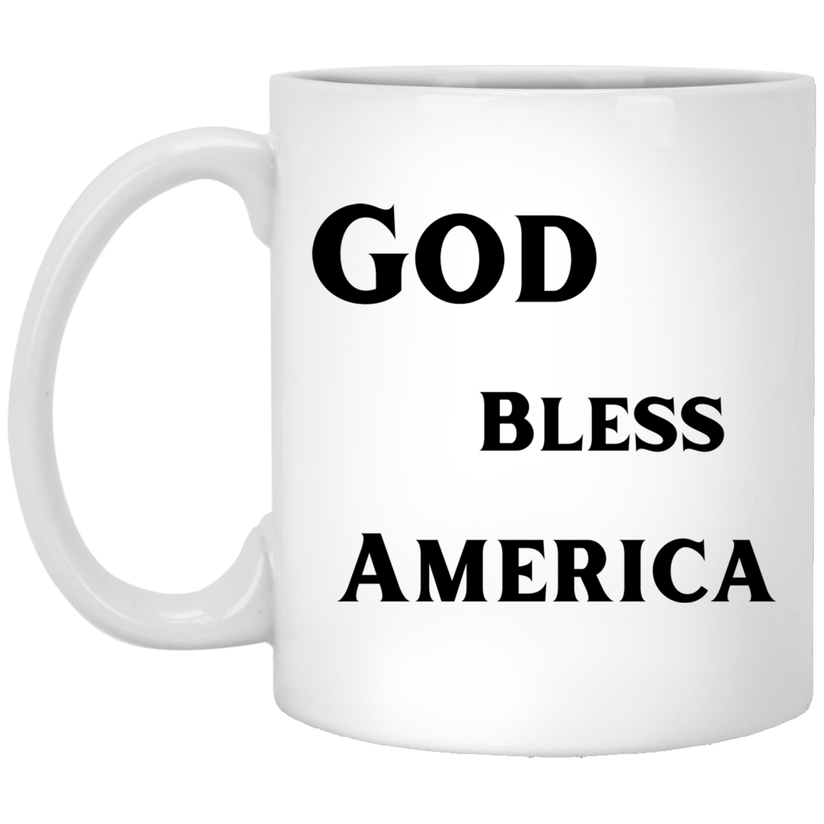 God Bless America Black (1) XP8434 11 oz. White Mug
