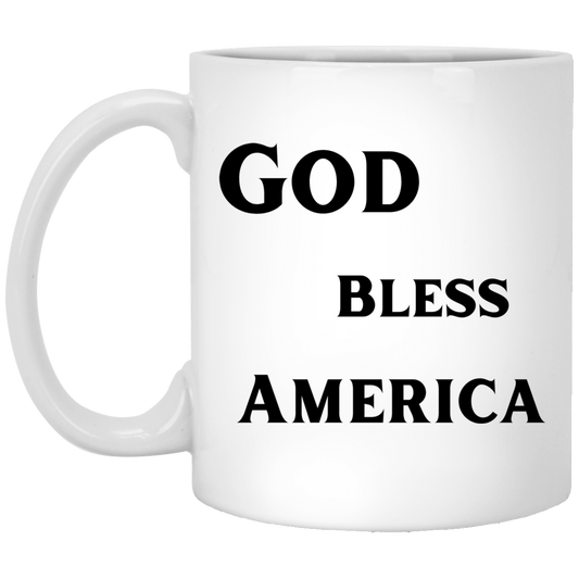 God Bless America Black (1) XP8434 11 oz. White Mug