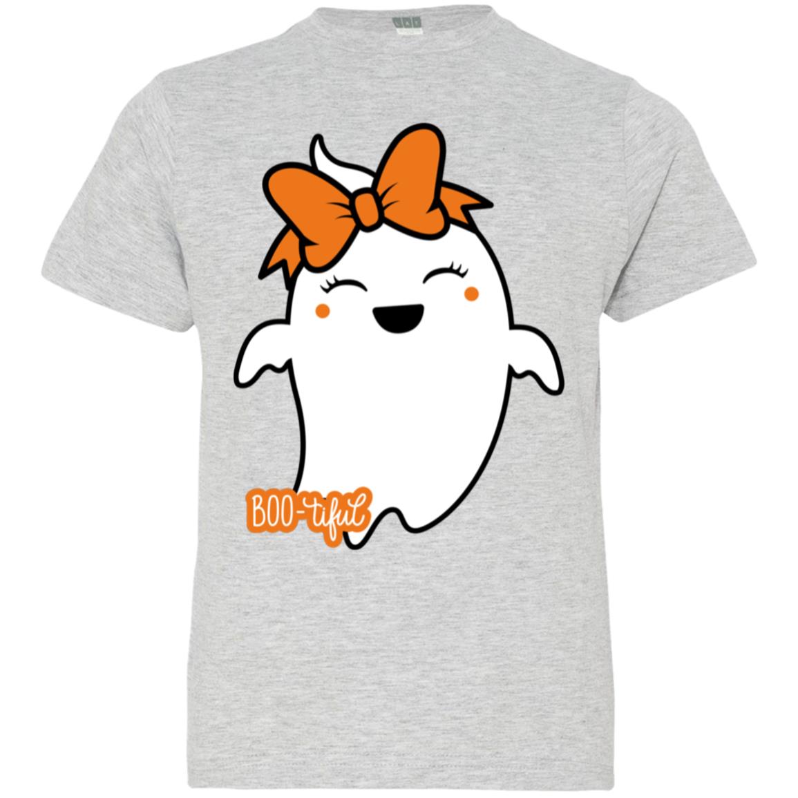 Boo-tiful Ghost with Bow -- Youth Jersey T-Shirt