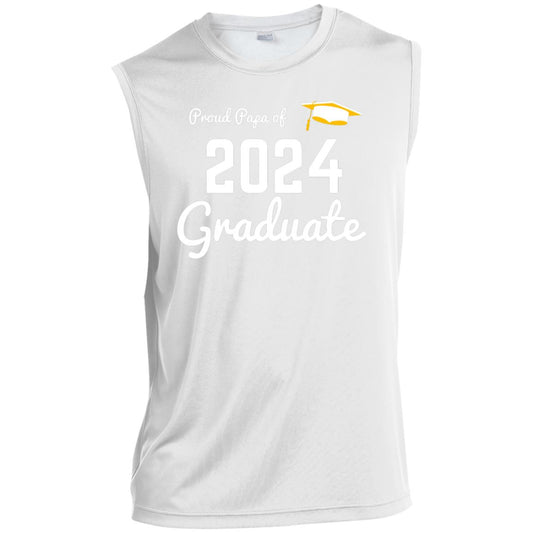 Proud Papa graduate 2024 white CLOSEOUT - ST352 Men’s Sleeveless Performance Tee