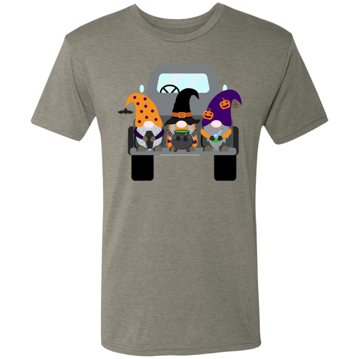 Halloween Gnomes in a Truck NL6010 Men's Triblend T-Shirt