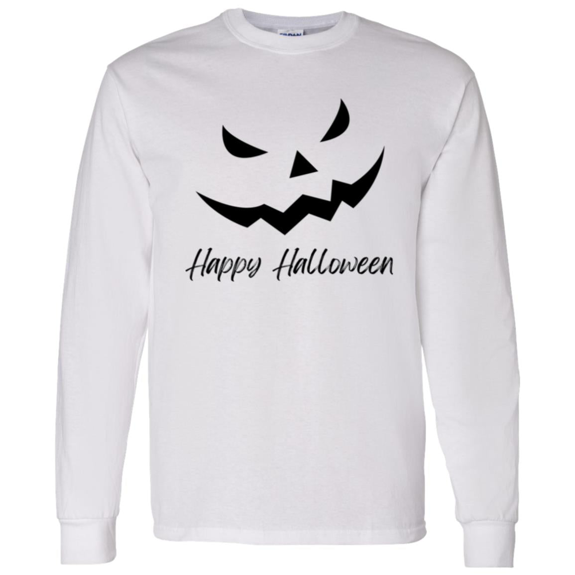 Scary Jack O Lantern Face --  LS T-Shirt 5.3 oz.