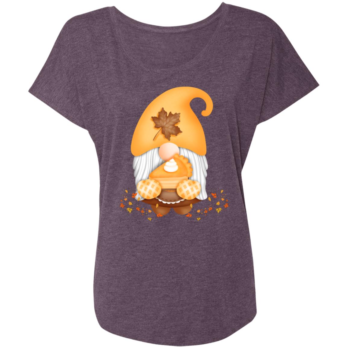 Gnome Pumpkin Pie NL6760 Ladies' Triblend Dolman Sleeve