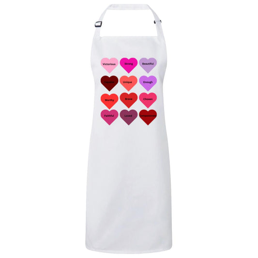 Positive hearts black RP150 Sustainable Unisex Bib Apron