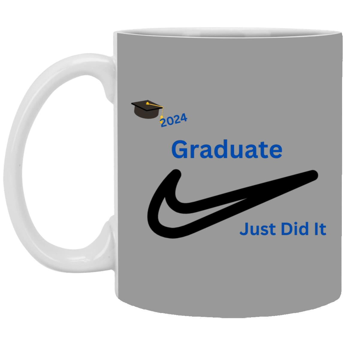 White Mug with a Splash of Color 11oz -- Graduation Nike 2024