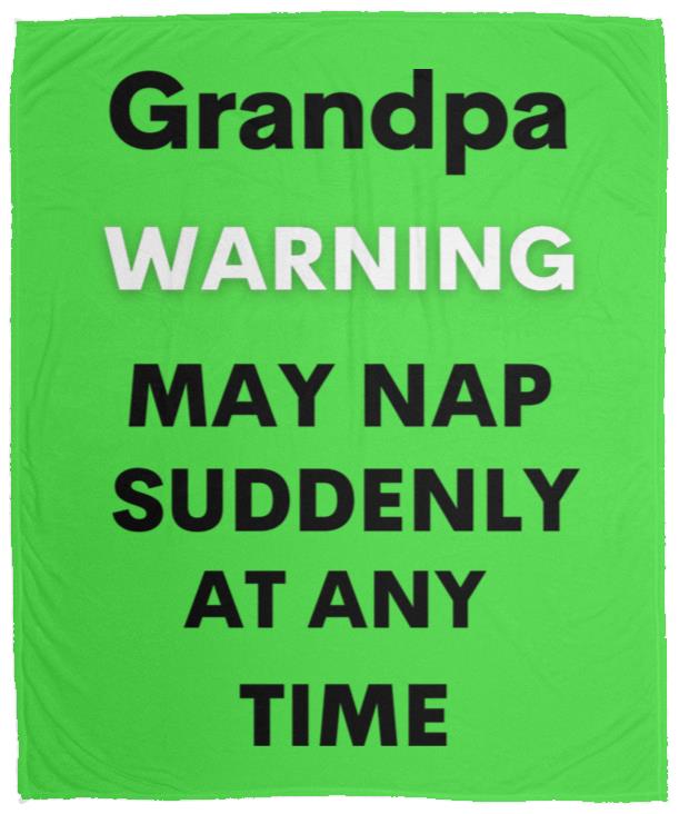 Grandpa naps black VPM Cozy Plush Fleece Blanket - 50x60