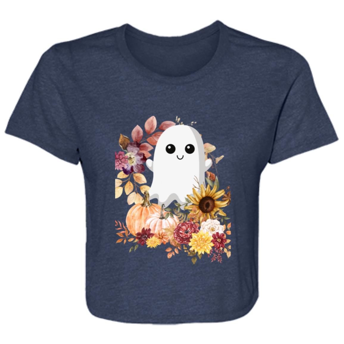 Fall Ghost -- Ladies' Flowy Cropped Tee