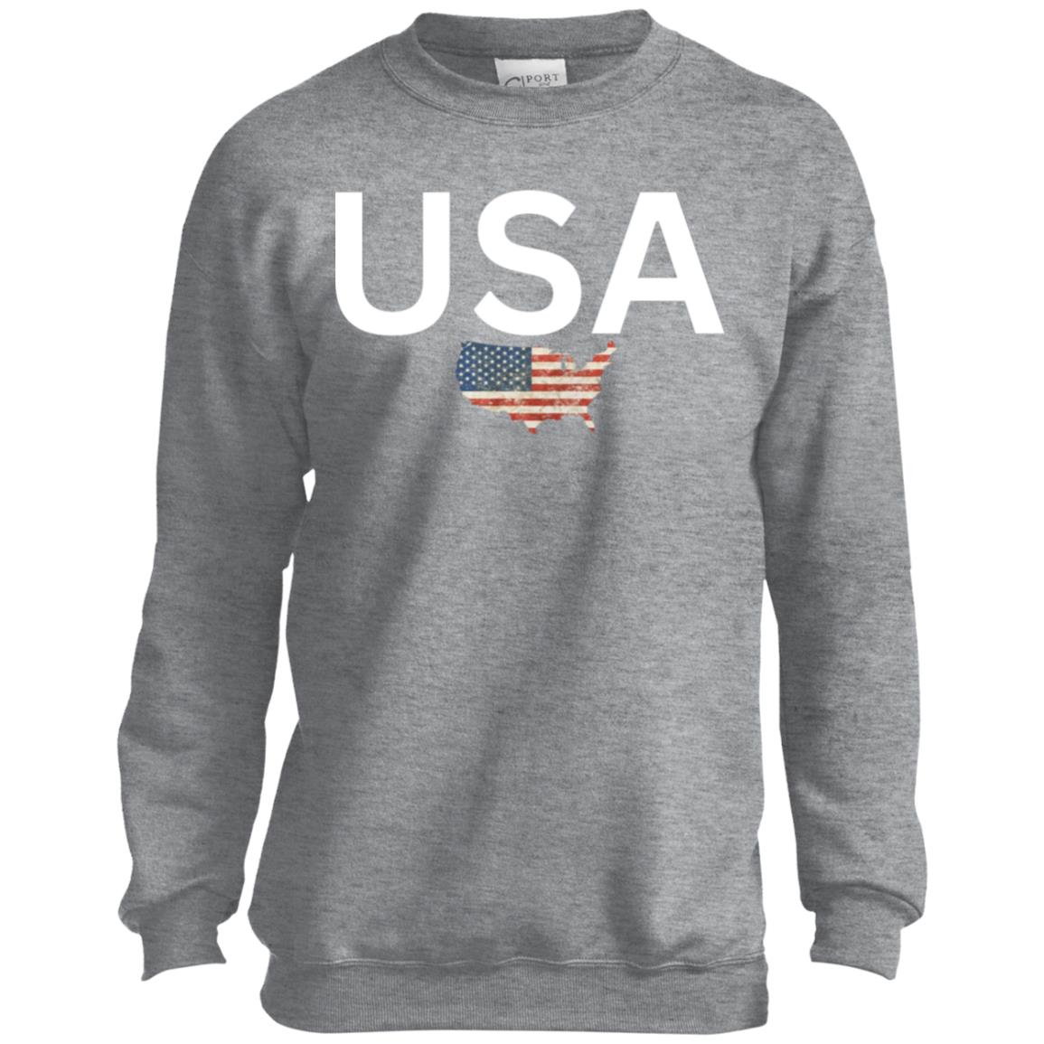 USA states flag CLOSEOUT - PC90Y Youth Crewneck Sweatshirt