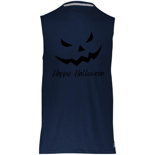 Scary Jack O Lantern Face CLOSEOUT -- Essential Dri-Power Sleeveless Muscle Tee