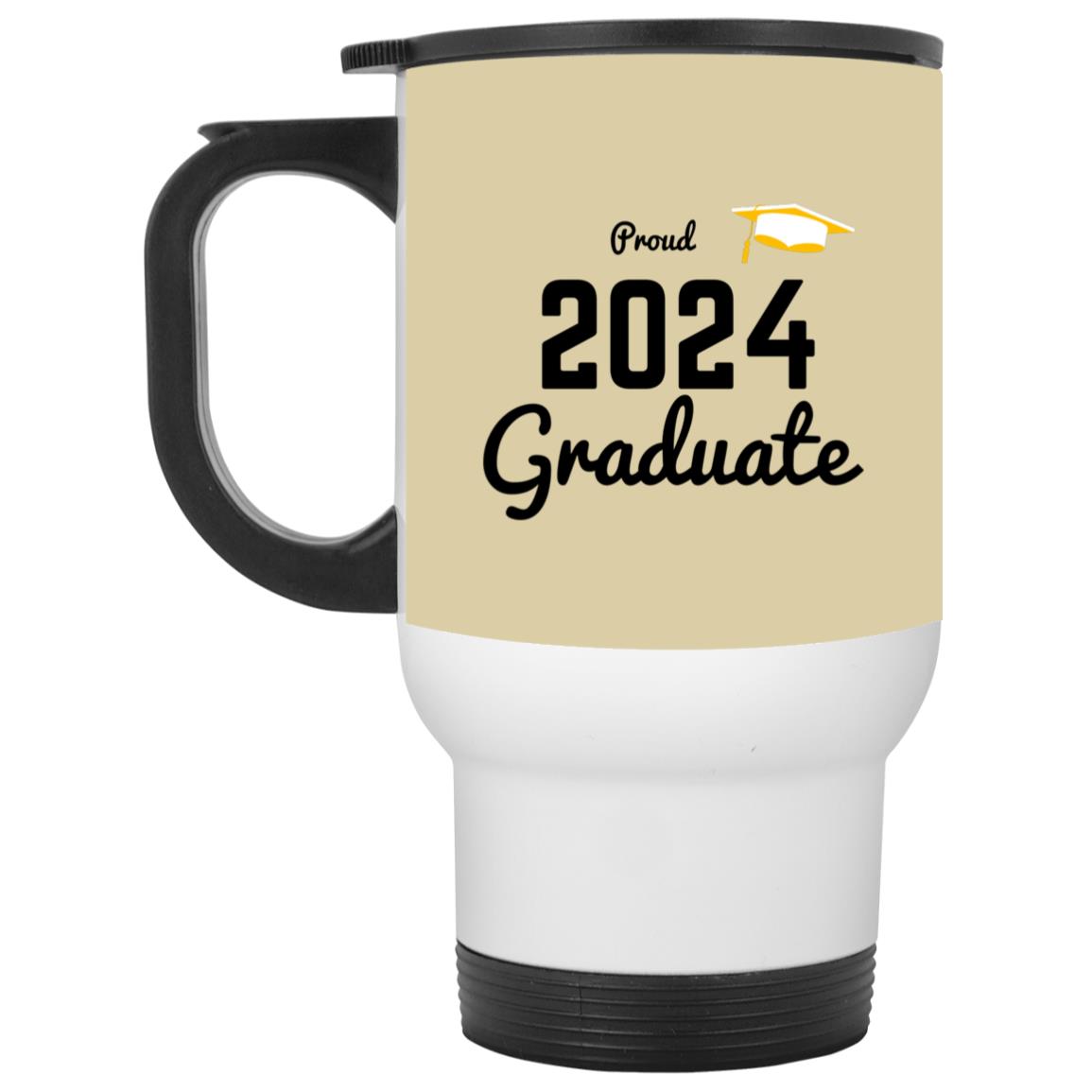 Proud graduate 2024 black CLOSEOUT - XP8400W White Travel Mug