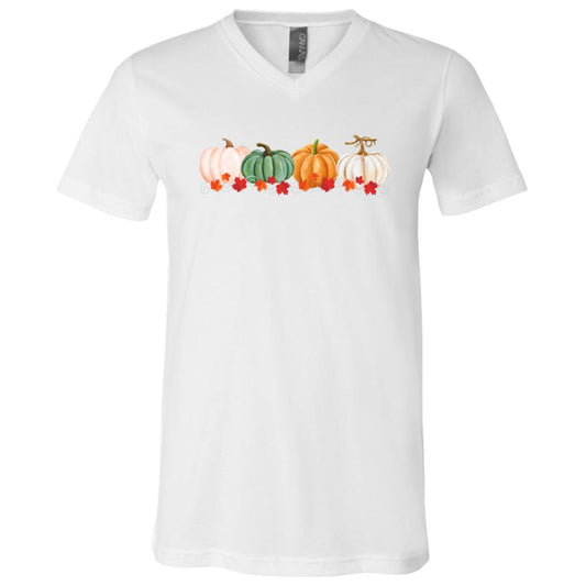 Pumpkins in a Row 3005 Unisex Jersey SS V-Neck T-Shirt