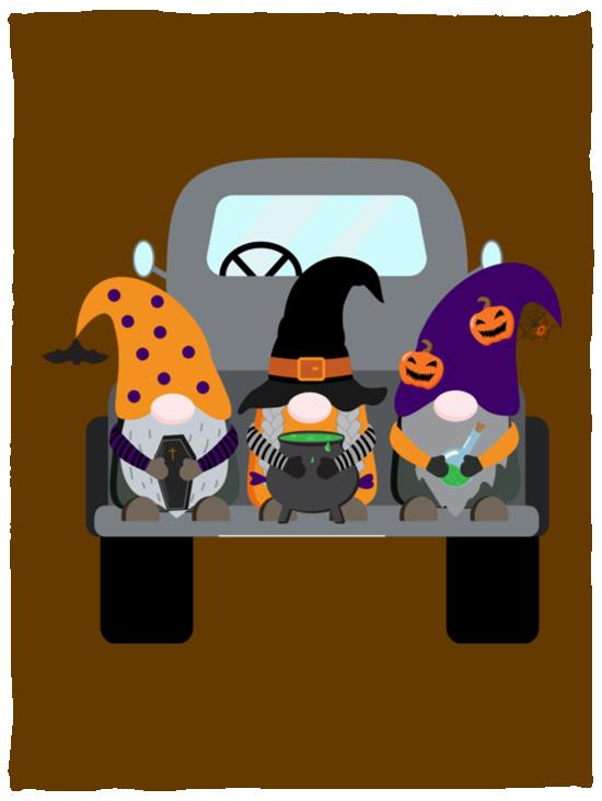 Halloween Gnomes in a Truck VPS Cozy Plush Fleece Blanket - 30x40