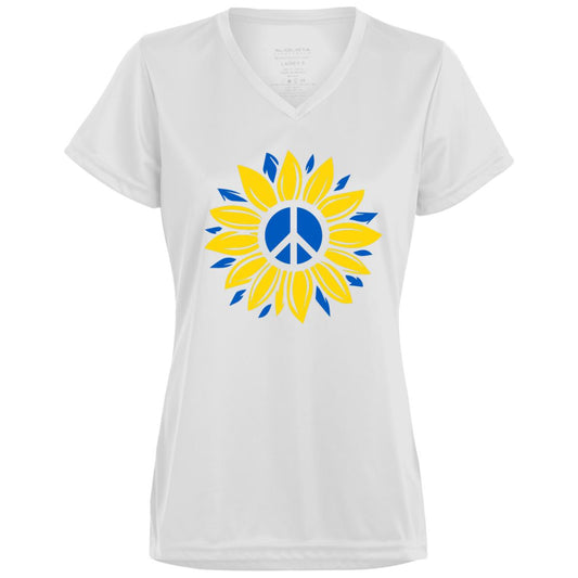 Peace flower t-shirt 1790 Ladies’ Moisture-Wicking V-Neck Tee