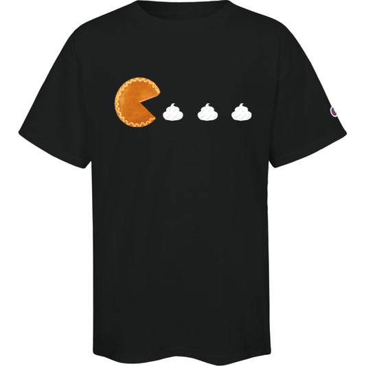 Pumpkin Pac Man --  Champion Kids Short Sleeve Tee