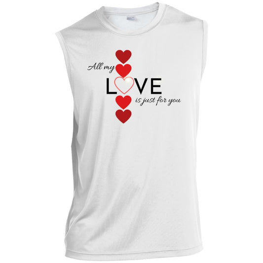 Elegant red hearts no background black t-shirt CLOSEOUT - ST352 Men’s Sleeveless Performance Tee