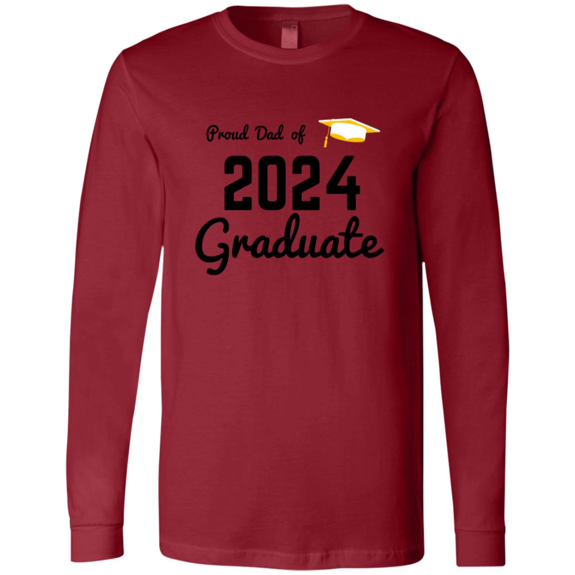 Proud Dad -- Graduate 2024 -- Men's Jersey LS T-Shirt