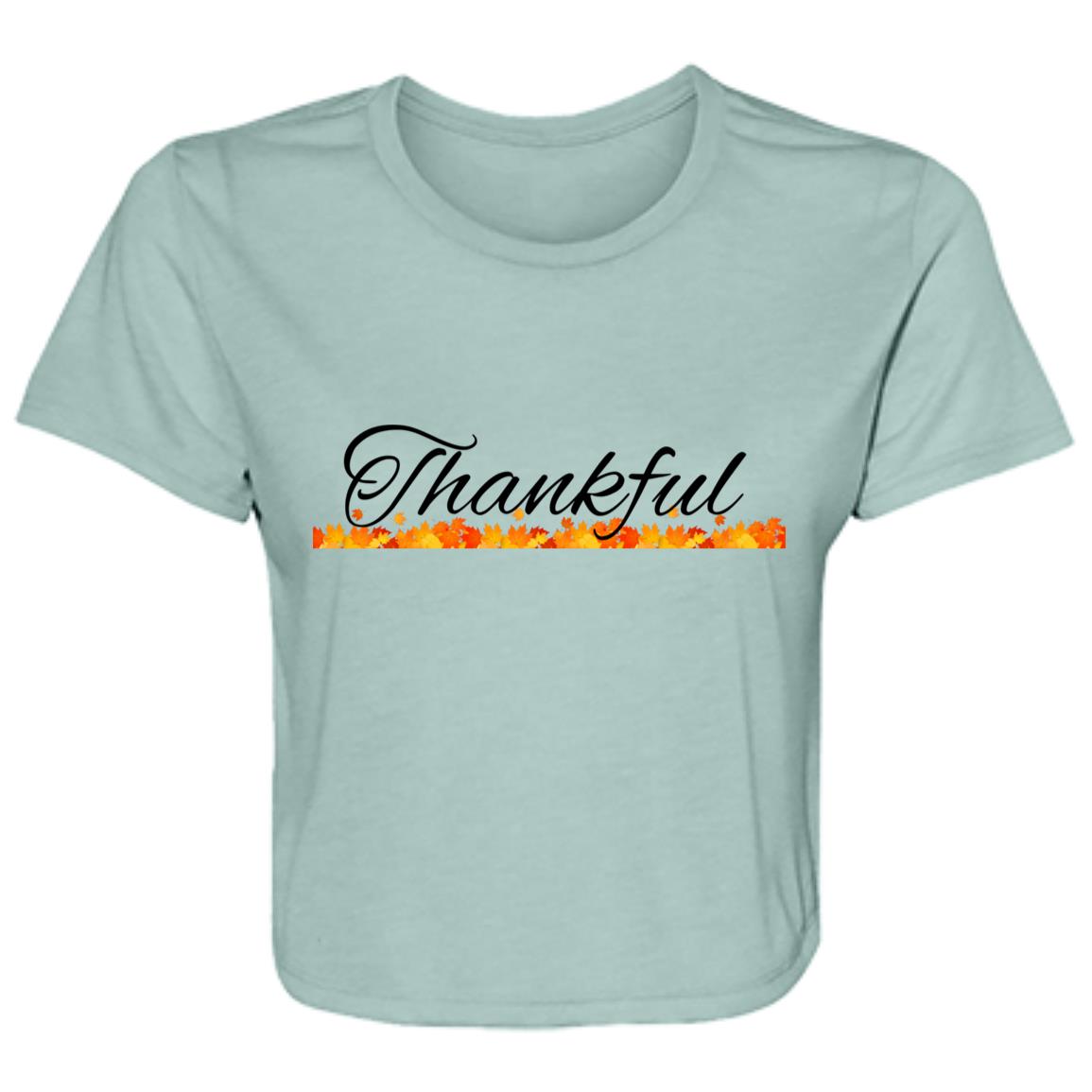 Thankful -- Ladies' Flowy Cropped Tee