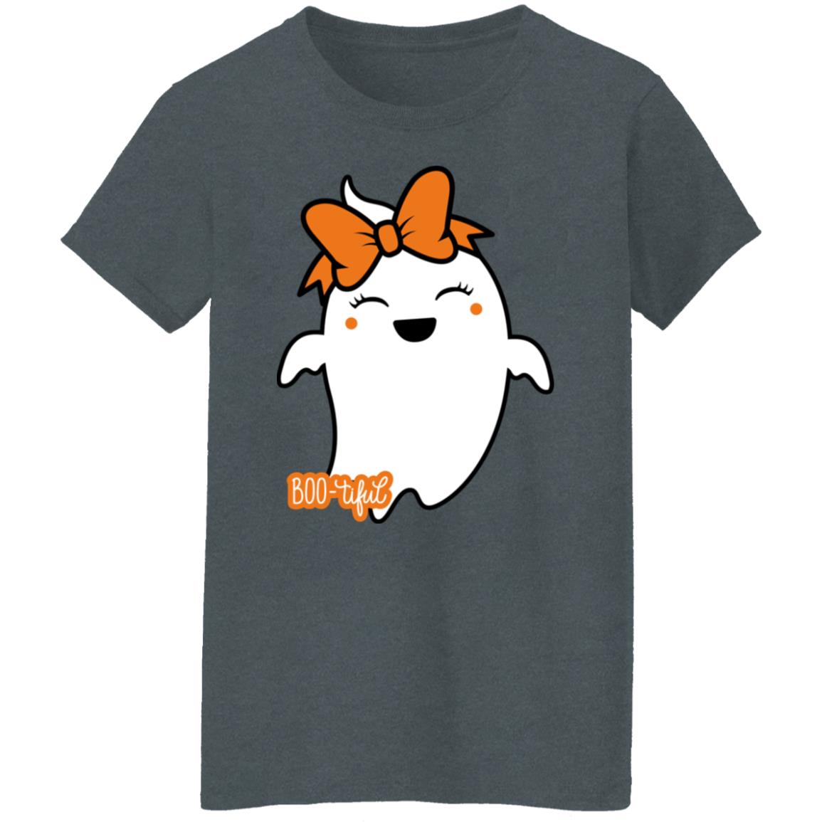 Boo-tiful Ghost with Bow G500L Ladies' 5.3 oz. T-Shirt