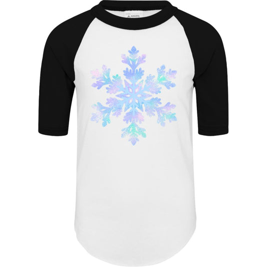 Snowflake blue and purple -- Youth Colorblock Raglan Jersey