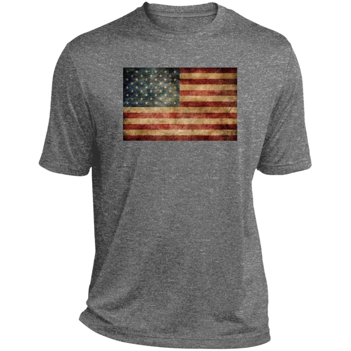 American Flag -- CLOSEOUT -- Heather Performance Tee